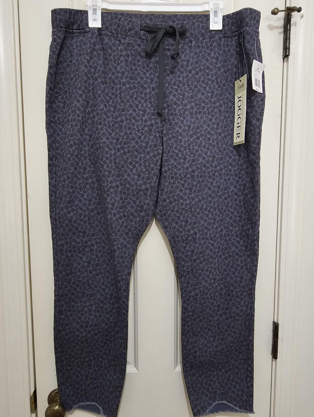 Cotton Navy Patterned Jeans